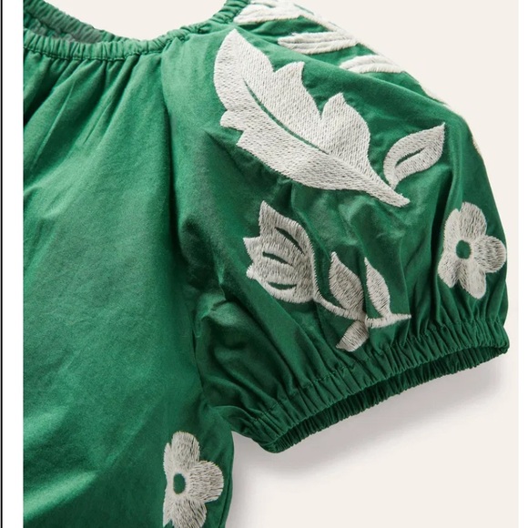 Mini Boden Green Parrot Embroidered Dress - Picture 4 of 9